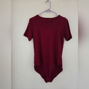 Burgundy Short Sleeve Bodysuit